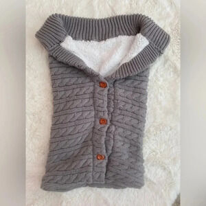 Baby Sherpa cable knit Sleeping bag/ Swaddle blanket NWOT